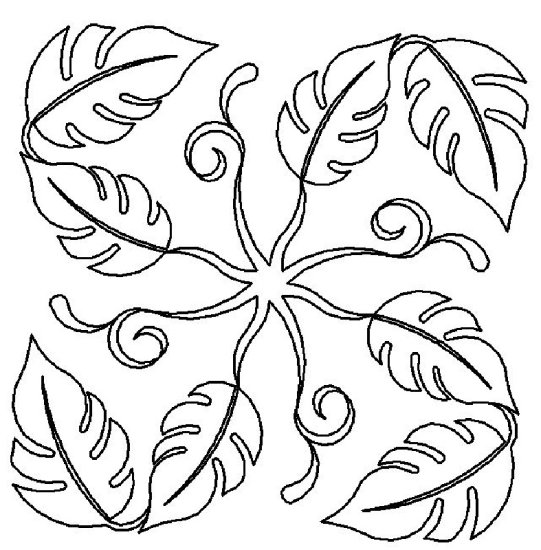 (image for) Tropical Leaf and Curl_2_pinwheel block-L00731