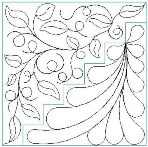 (image for) Log Cabin Leaf and Curl 7 p2p Feathers_6b-L00719
