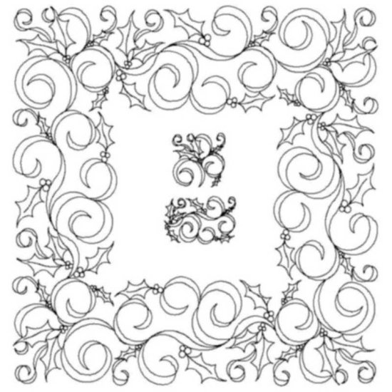 (image for) Holly and Ribbons_border and corner-L00443 - Click Image to Close