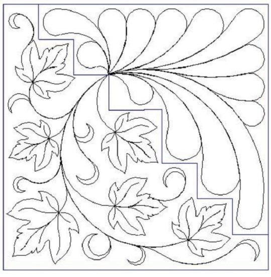 (image for) Log Cabin Maple Leaf and Feather 7a_block-L00529