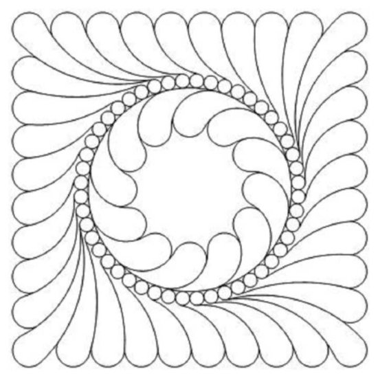 (image for) Feather Wreath and Pearls Squared 5 Block-L01803*