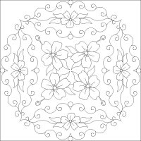 (image for) Double Wedding RingCherry Blossoms Block and Melon-L04101*
