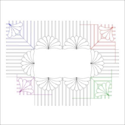(image for) Feather Swag with Piano Keys_border and corners-L00701