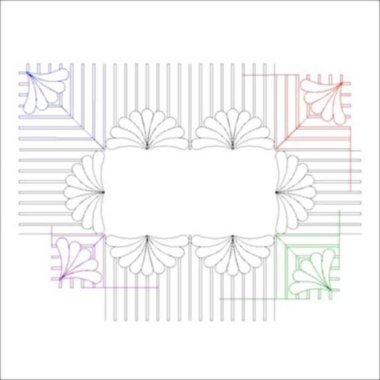 (image for) Feather Swag with Piano Keys_border and corners-L00701