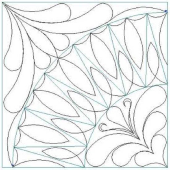(image for) Feather and Point_quarter circle block-L00246*