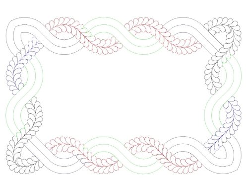 (image for) Cable and Feather 3 Border and Corner-L02411