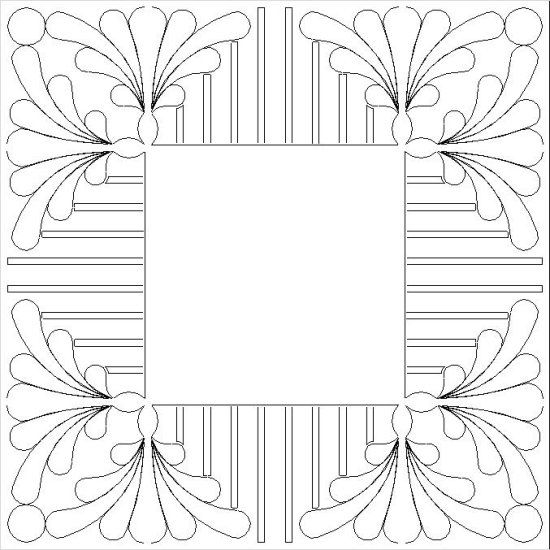 (image for) Feather and Piano Key Border and Corner-L05107*