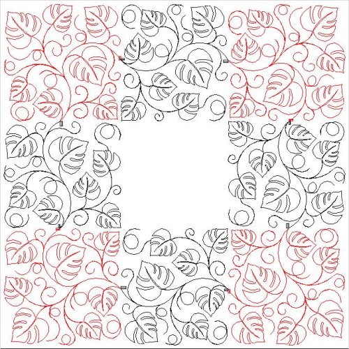 (image for) Tropical Leaf and Curl 1 Border and Corner-L05127