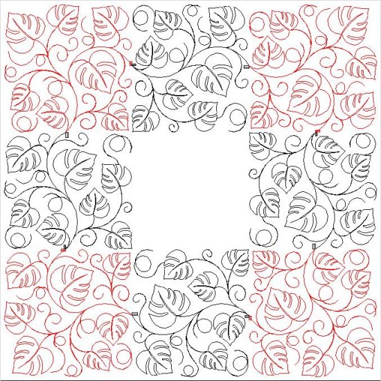 (image for) Tropical Leaf and Curl 1 Border and Corner-L05127