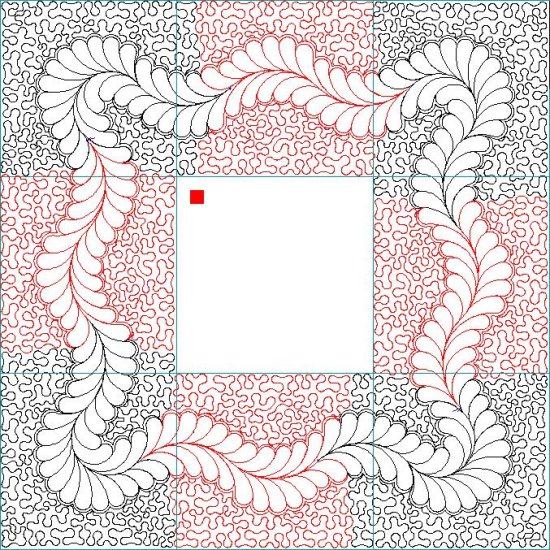 (image for) Feather Border and Corner with Stippling_2-L05219