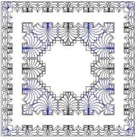 (image for) Feathered Star borders and corners-L00380