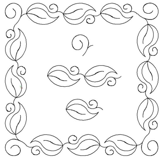 (image for) Leaf and Curl_narrow border and corner-L00768