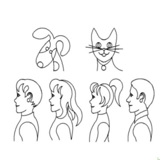 (image for) Heathers People, Cat and Dog Heads-L00684 - Click Image to Close