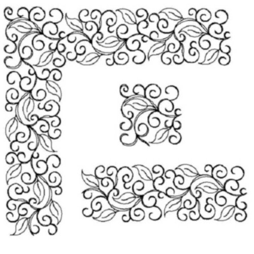 (image for) Leaf and Ribbon_border and corner_wide-L00231