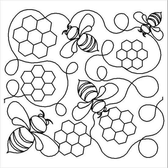 (image for) Honeycomb and Bees_e2e-L05215 - Click Image to Close