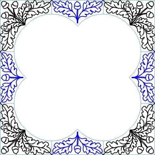 (image for) Acorn and Oak Leaf_DWR_Border and Corner-L06917