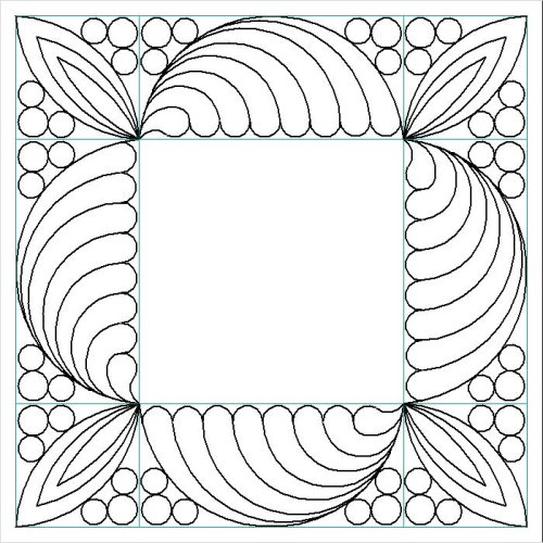 (image for) Arched Feather and Bead_Border and Corner-L06555
