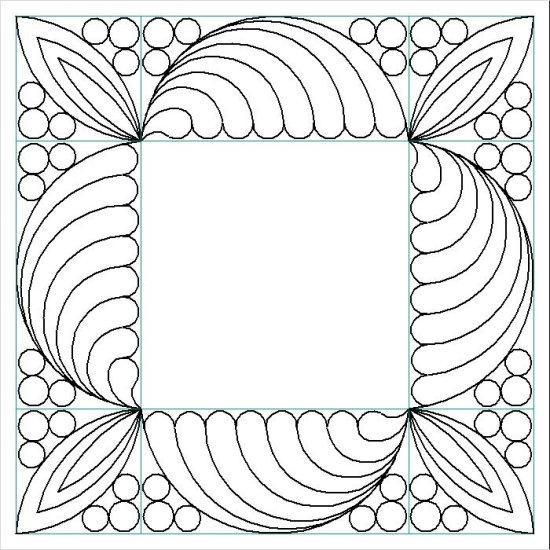 (image for) Arched Feather and Bead_Border and Corner-L06555