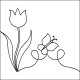 (image for) Butterfly and Tulip_Border-L00102*
