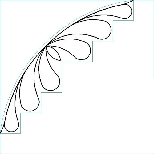 (image for) Darlas Curved Feather partial Log Cabin-L06711