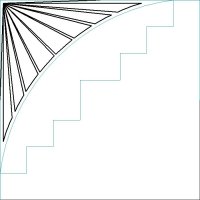 (image for) Darlas Curved Sunray partial Log Cabin-L06712