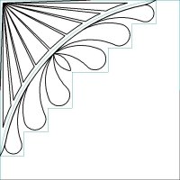 (image for) Darlas Curved Feather and Sunray Log Cabin-L06710