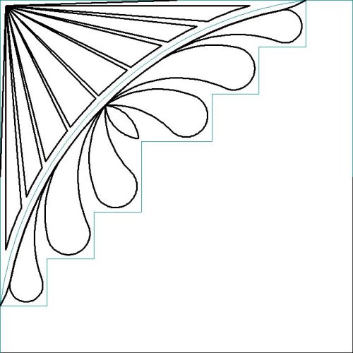 (image for) Darlas Curved Feather and Sunray Log Cabin-L06710