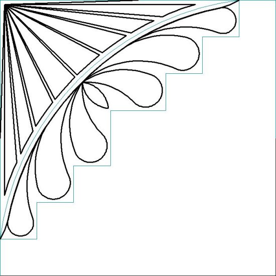 (image for) Darlas Curved Feather and Sunray Log Cabin-L06710