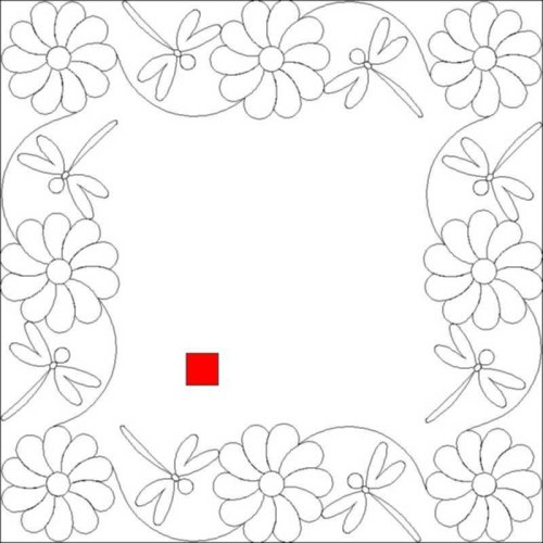 (image for) Dragonfly and Daisy Border and Corner-L03997*