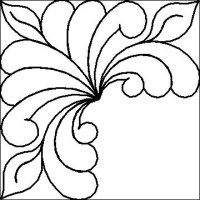 (image for) CarrieAnn Feathers and Leaves Three Quarter Block-L02776*