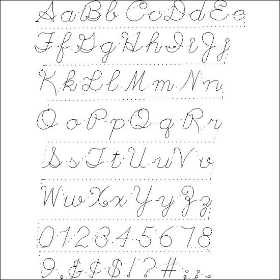 (image for) Single line Cursive alphabet for the Intellliquilter-L05129 - Click Image to Close