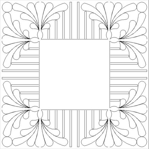 (image for) Feather and Piano Key Border and Corner-L05107*