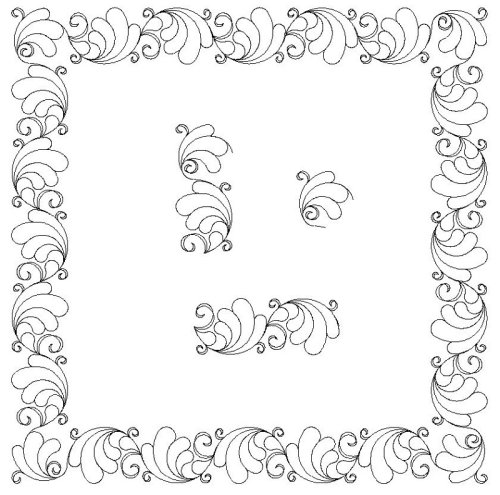 (image for) Feather and Ribbon Border 4-L04326*