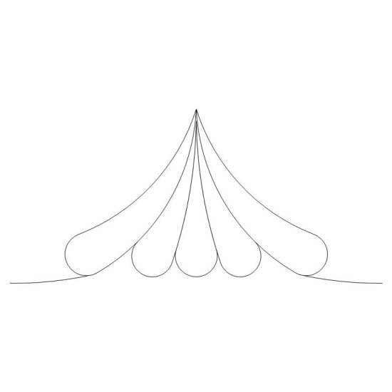 (image for) Feather Fan Triangle p2p-L04164*