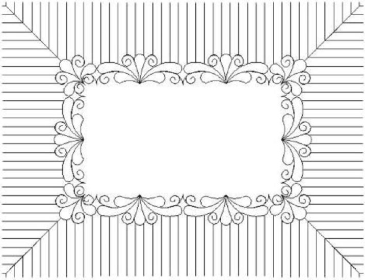 (image for) Feather Fantasy_Narrow Scalloped Border & Corner with Half Inch Piano Keys-L02530*