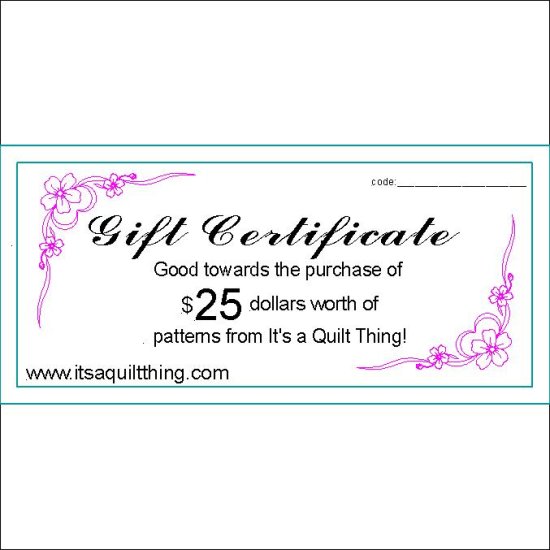 (image for) $25.00 gift certificate