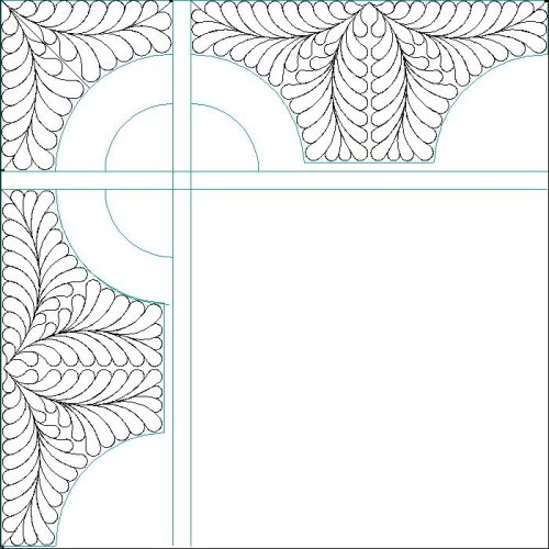 (image for) JDJ Midnight Stars_Border and Corner Feathers-L05574