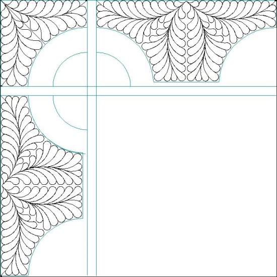 (image for) JDJ Midnight Stars_Border and Corner Feathers-L05574