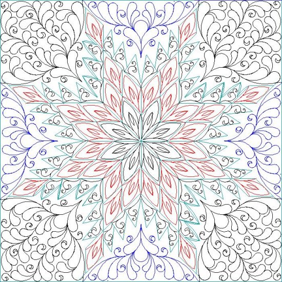 (image for) JN Feathered Star 16 x 16 Block-L06507