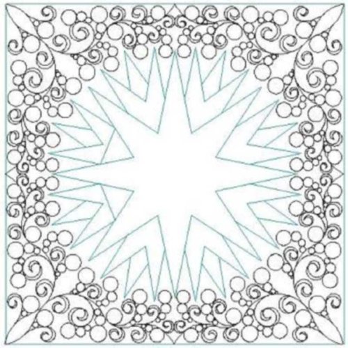 (image for) Judys Compass Rose Border Pearls and Swirl-L02281*