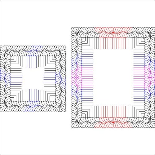 (image for) Julies Feather Border and Corner_4 with Piano Keys-L06805