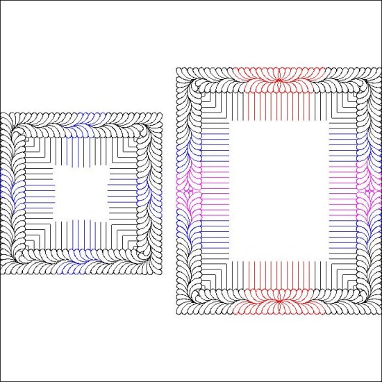 (image for) Julies Feather Border and Corner_4 with Piano Keys-L06805