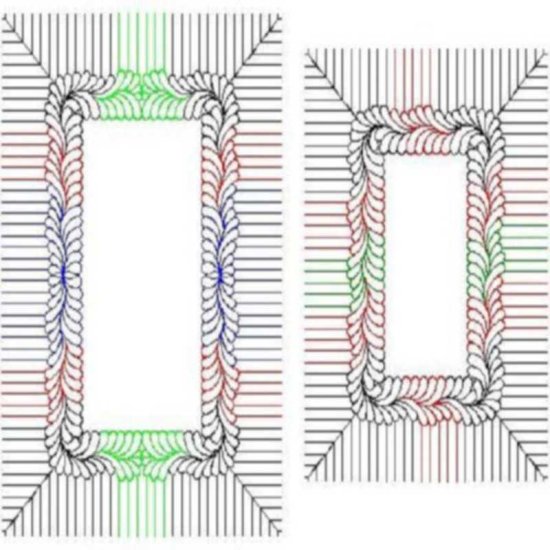 (image for) Julies Feather Border and Corner 3 with Piano Keys-L01519*