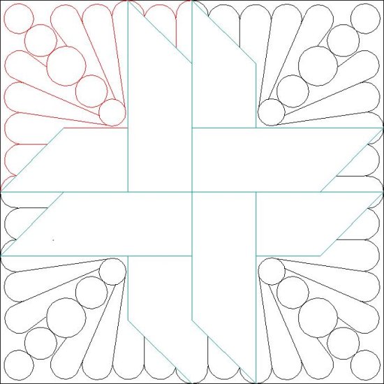 (image for) Leaf and Curl double friendship star quarter background_p2p-L05164