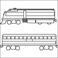 (image for) Passenger Train Engine and Car-L01872*