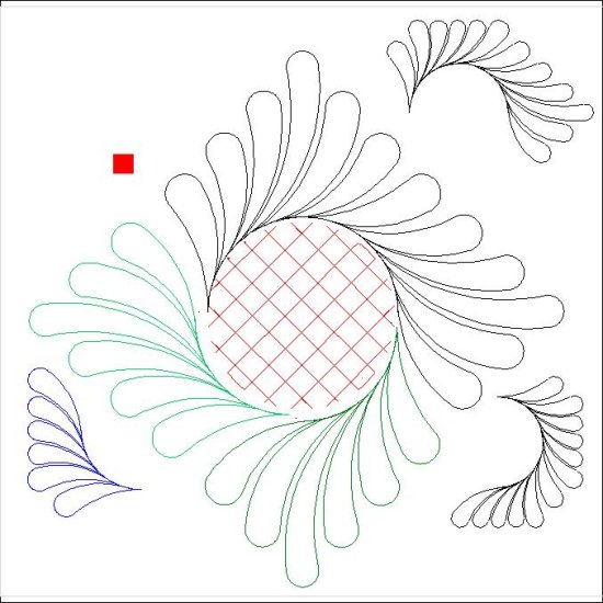 (image for) Quintuple Irish Chain Feather and Crosshatch Large Set-L05077*