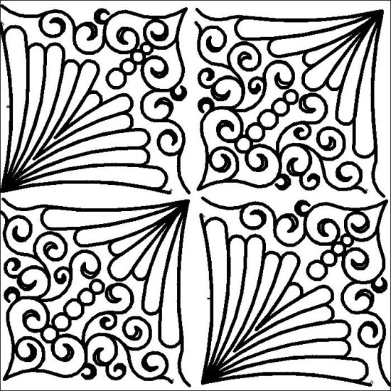 (image for) Shawnas Offset Log Cabin_a and b_Feathers and Curls-L06444