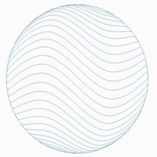 (image for) Sphere_Crosshatch Wave Horizontal Lines with Outside Circle 00019dc *