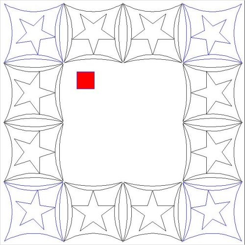 (image for) Star and Arc Border and Corner-L05091*