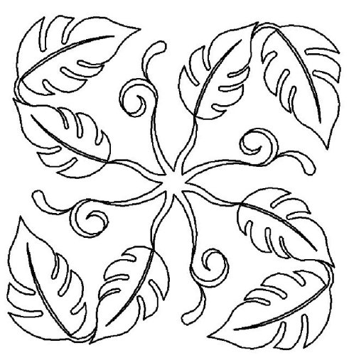 (image for) Tropical Leaf and Curl_2_pinwheel block-L00731